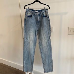 PLT/Redial Split Hem high waist Straight Jeans